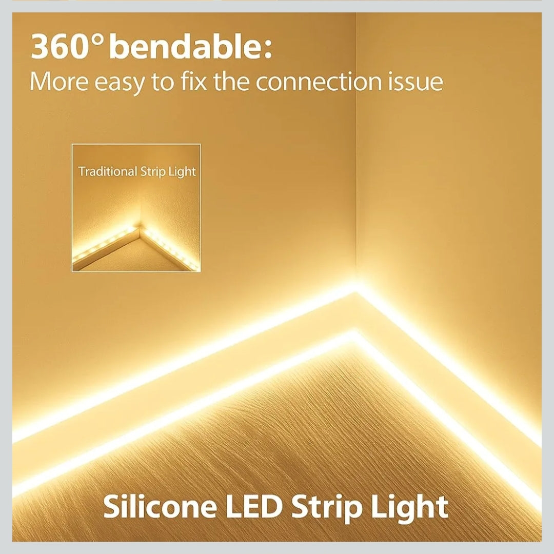 Neon LED Strip Light with 12V Adapter | Cuttable Flexible Waterproof Rope Light for Wall Decor,Indoor & Outdoor Decoration,Custom Names,Signage & Diwali Decorative Lighting-Warm White