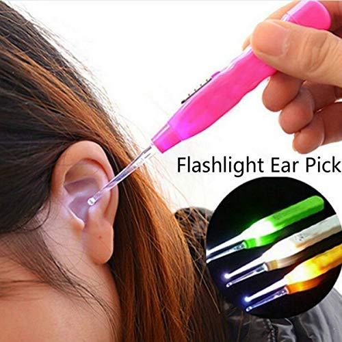 Ear wax Remover with LED Flashlight Ear pick for Ear wax remover and cleaner, Ear cleaning tools for kids and adults Curette Store Extra Extensions in Rear Better Accuracy Earpick(PACK OF 3)