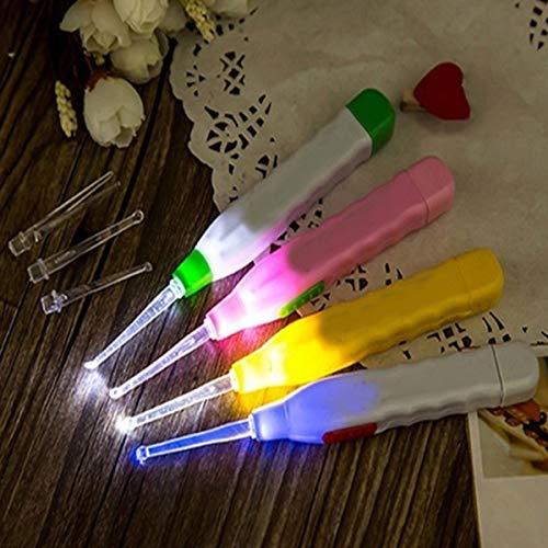 Ear wax Remover with LED Flashlight Ear pick for Ear wax remover and cleaner, Ear cleaning tools for kids and adults Curette Store Extra Extensions in Rear Better Accuracy Earpick(PACK OF 3)