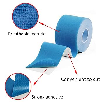 Kinesiology Tape for Physiotherapy, Sports Injury, Pain Relief Muscle Tape, for Shoulder, Wings, Arms, Ankle K Taping Waterproof Athletic Tape for Pain Support -2 Inch Blue
