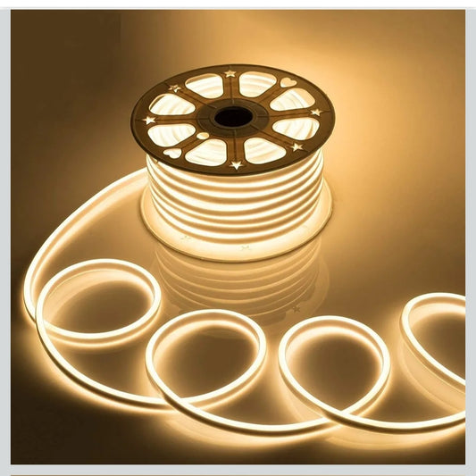 Neon LED Strip Light with 12V Adapter | Cuttable Flexible Waterproof Rope Light for Wall Decor,Indoor & Outdoor Decoration,Custom Names,Signage & Diwali Decorative Lighting-Warm White