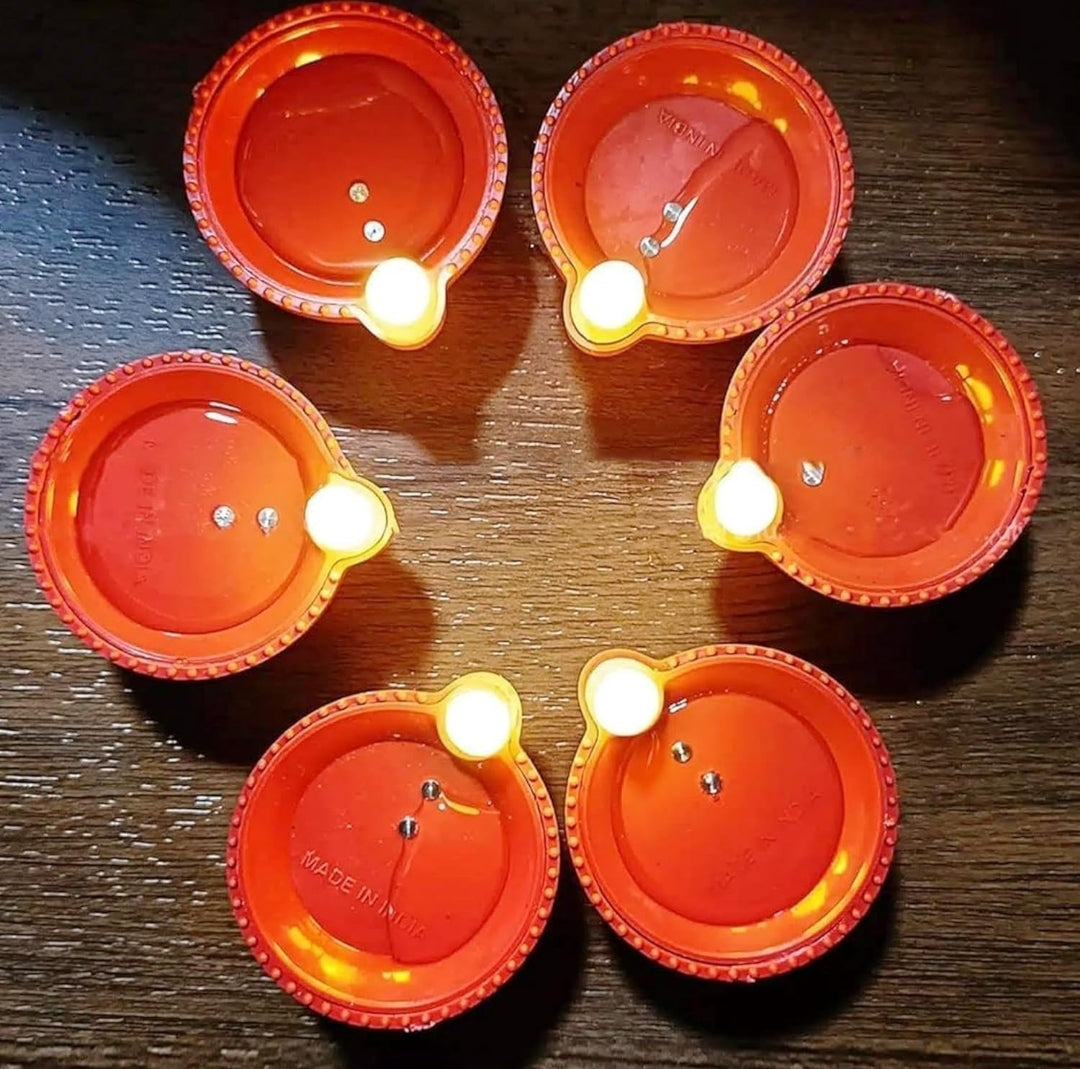 30 + 6 Complimentary Water Sensor Diyas (36 Pcs) – Electric Flameless & Smokeless LED Diya Lights, Decorative LED Candle Lamps for Home, Diwali, Puja, New Year & Festival Decoration