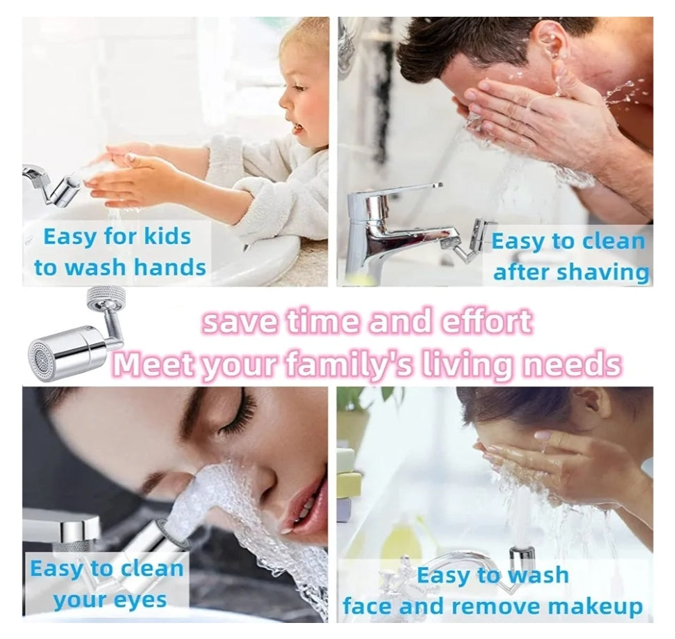 720° Universal, movable,tap filter, tap extender for kitchen sink,Water tap, Flexible Anti Splash Water Saving Movable Sink Faucet  with Double Outlet | Eye Wash Station & Gargle Tap Sprayer for Kitchen and Bathroom
