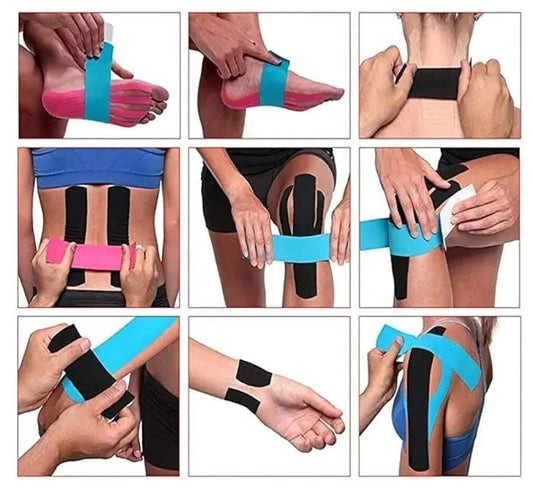 Kinesiology Tape for Physiotherapy, Sports Injury, Pain Relief Muscle Tape, for Shoulder, Wings, Arms, Ankle K Taping Waterproof Athletic Tape for Pain Support -2 Inch Blue